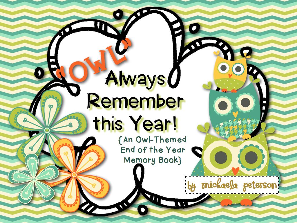 End of the Year Memory Book Owl Themed.001